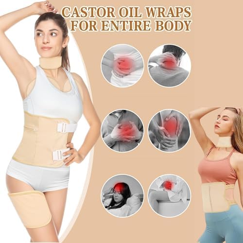 6 Pcs Castor Oil Pack | Reusable Washable Caster Oil Wrap