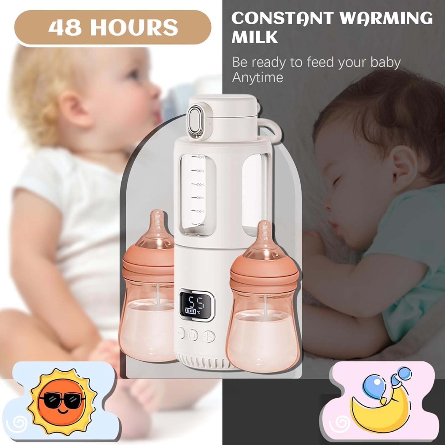 Temperature Control Milk Warmer with LCD Display